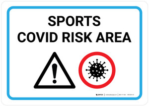 Sports Covid Risk Area with Icon Landscape - Wall Sign