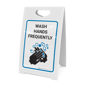Wash Hands Frequently with Icon - A-Frame Sign