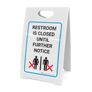 Restroom Is Closed Until Further Notice with Icon - A-Frame Sign