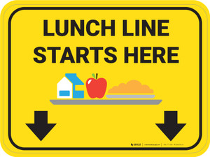 Lunch Line Starts Here Rectangle - Floor Sign