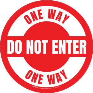 Do Not Enter One Way Circular (Red/White) - Floor Sign