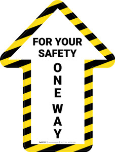 For Your Safety One Way Hazard Arrow (Straight) - Floor Sign