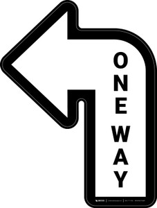 One Way White Arrow (Left) - Floor Sign
