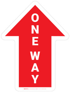 One Way Arrow Red (Straight) - Floor Sign