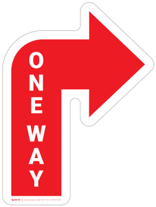 One Way Arrow Red (Right) - Floor Sign