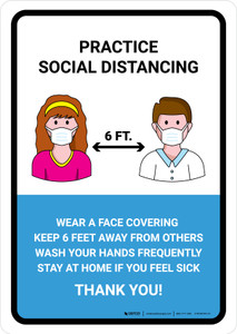 Practice Social Distancing with Icons Portrait - Wall Sign