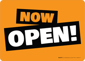 Now Open! Orange/Black/White Landscape - Wall Sign