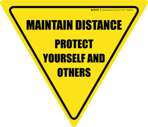 Protect Yourself And Others Maintain Distance Yield - Floor Sign