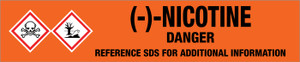 (-)-Nicotine [CAS# 54-11-5] - GHS Pipe Marking Label