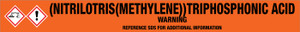 P(Nitrilotris(methylene))triphosphonic Acid [CAS# 6419-19-8] - GHS Pipe Marking Label