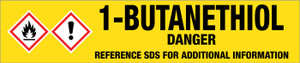1-Butanethiol [CAS# 109-79-5] - GHS Pipe Marking Label