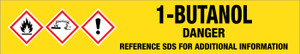 1-Butanol [CAS# 71-36-3] - GHS Pipe Marking Label