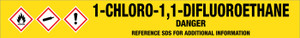 1-Chloro-1,1-difluoroethane [CAS# 75-68-3] - GHS Pipe Marking Label