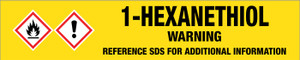 1-Hexanethiol [CAS# 111-31-9] - GHS Pipe Marking Label