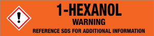 1-Hexanol [CAS# 111-27-3] - GHS Pipe Marking Label