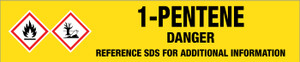 1-Pentene [CAS# 109-67-1] - GHS Pipe Marking Label