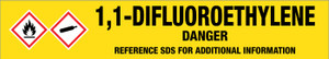 1,1-Difluoroethylene [CAS# 75-38-7] - GHS Pipe Marking Label