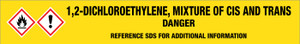 1,2-Dichloroethylene, mixture of cis and trans [CAS# 540-59-0] - GHS Pipe Marking Label