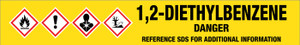 1,2-Diethylbenzene [CAS# 135-01-3] - GHS Pipe Marking Label