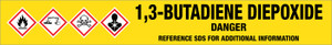 1,3-Butadiene Diepoxide [CAS# 1464-53-5] - GHS Pipe Marking Label