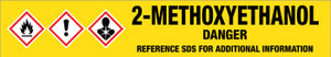 2-Methoxyethanol [CAS# 109-86-4] - GHS Pipe Marking Label