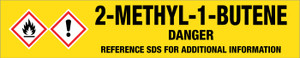 2-Methyl-1-butene [CAS# 563-46-2] - GHS Pipe Marking Label