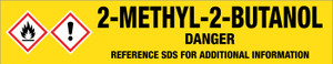 2-Methyl-2-butanol [CAS# 75-85-4] - GHS Pipe Marking Label