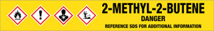 2-Methyl-2-butene [CAS# 513-35-9] - GHS Pipe Marking Label