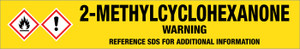 2-Methylcyclohexanone [CAS# 583-60-8] - GHS Pipe Marking Label