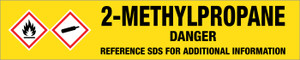 2-Methylpropane [CAS# 75-28-5] - GHS Pipe Marking Label