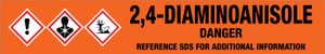 2,4-Diaminoanisole [CAS# 615-05-4] - GHS Pipe Marking Label