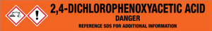 2,4-Dichlorophenoxyacetic acid [CAS# 94-75-7] - GHS Pipe Marking Label