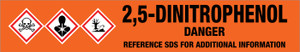 2,5-Dinitrophenol [CAS# 329-71-5] - GHS Pipe Marking Label