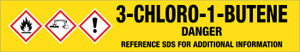 3-Chloro-1-butene [CAS# 563-52-0] - GHS Pipe Marking Label