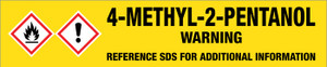4-Methyl-2-pentanol [CAS# 108-11-2] - GHS Pipe Marking Label