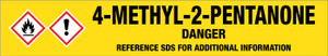 4-Methyl-2-pentanone [CAS# 108-10-1] - GHS Pipe Marking Label