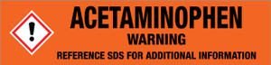 Acetaminophen [CAS# 103-90-2] - GHS Pipe Marking Label