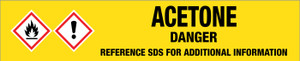 Acetone [CAS# 67-64-1] - GHS Pipe Marking Label