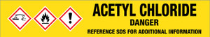 Acetyl Chloride [CAS# 75-36-5] - GHS Pipe Marking Label