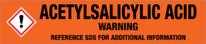 Acetylsalicylic acid [CAS# 50-78-2] - GHS Pipe Marking Label