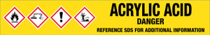 Acrylic Acid [CAS# 79-10-7] - GHS Pipe Marking Label