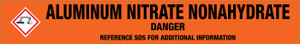 Aluminum Nitrate Nonahydrate [CAS# 7784-27-2] - GHS Pipe Marking Label