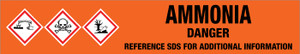 Ammonia [CAS# 7664-41-7] - GHS Pipe Marking Label