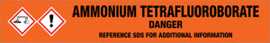 Ammonium tetrafluoroborate [CAS# 13826-83-0] - GHS Pipe Marking Label