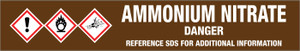 Ammonium Nitrate [CAS# 6484-52-2] - GHS Pipe Marking Label