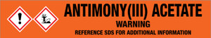 Antimony(III) Acetate [CAS# 6923-52-0] - GHS Pipe Marking Label