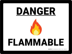 Danger Flammable with Emoji Landscape - Wall Sign