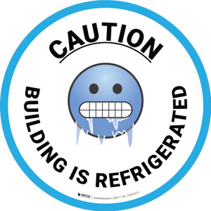 Caution Construction Area with Emoji Green Square - Floor Sign