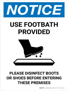Notice: Use Footbath with Icon Portrait - Wall Sign Notice: Use Footbath with Icon Portrait - Wall Sign