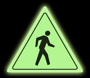 Glow in the Dark Yield Pedestrian Floor Sign